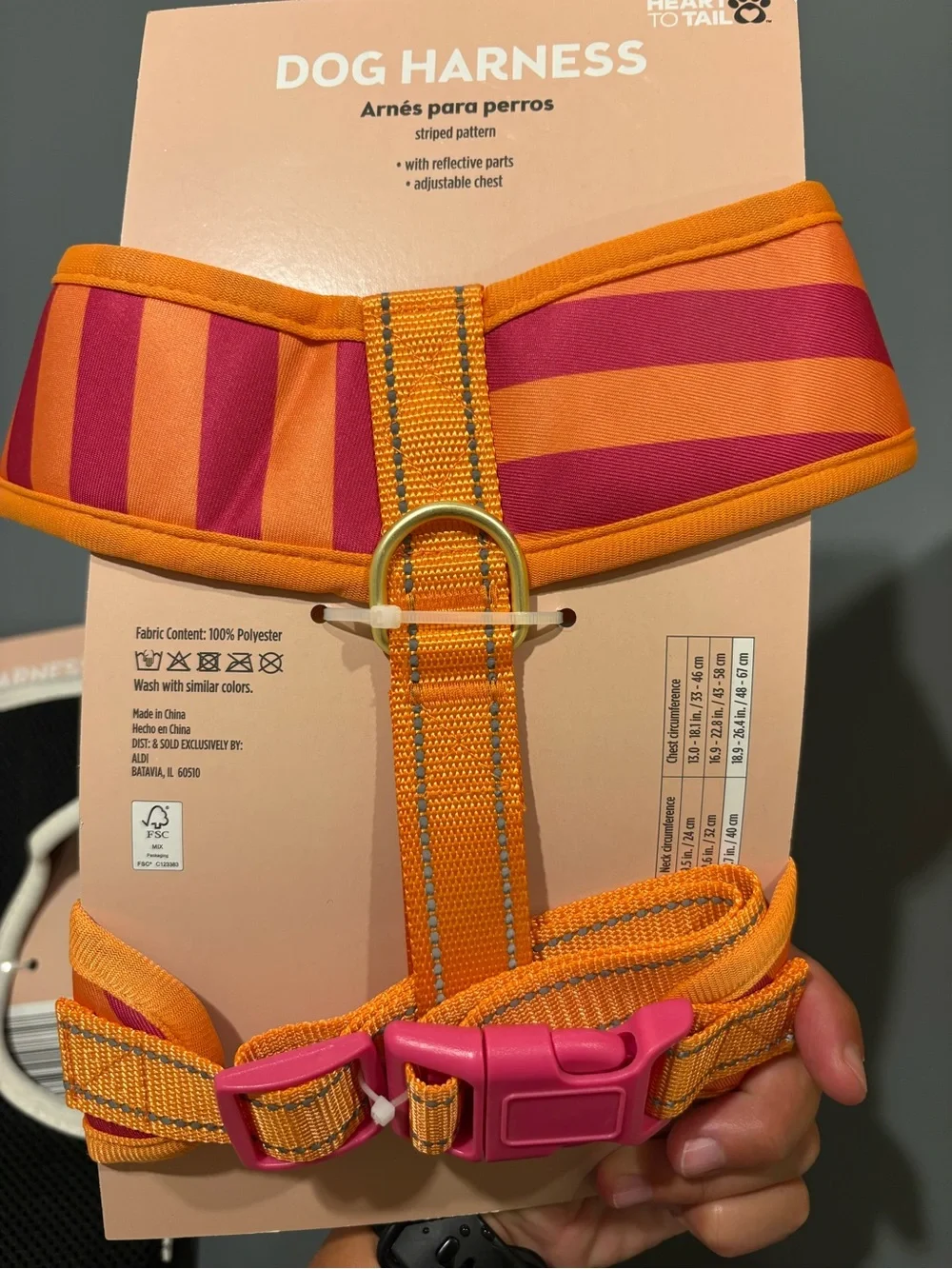 Pink and Orange dog collar